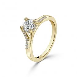 Diamantový zásnubný prsteň Marcella, žlté zlato