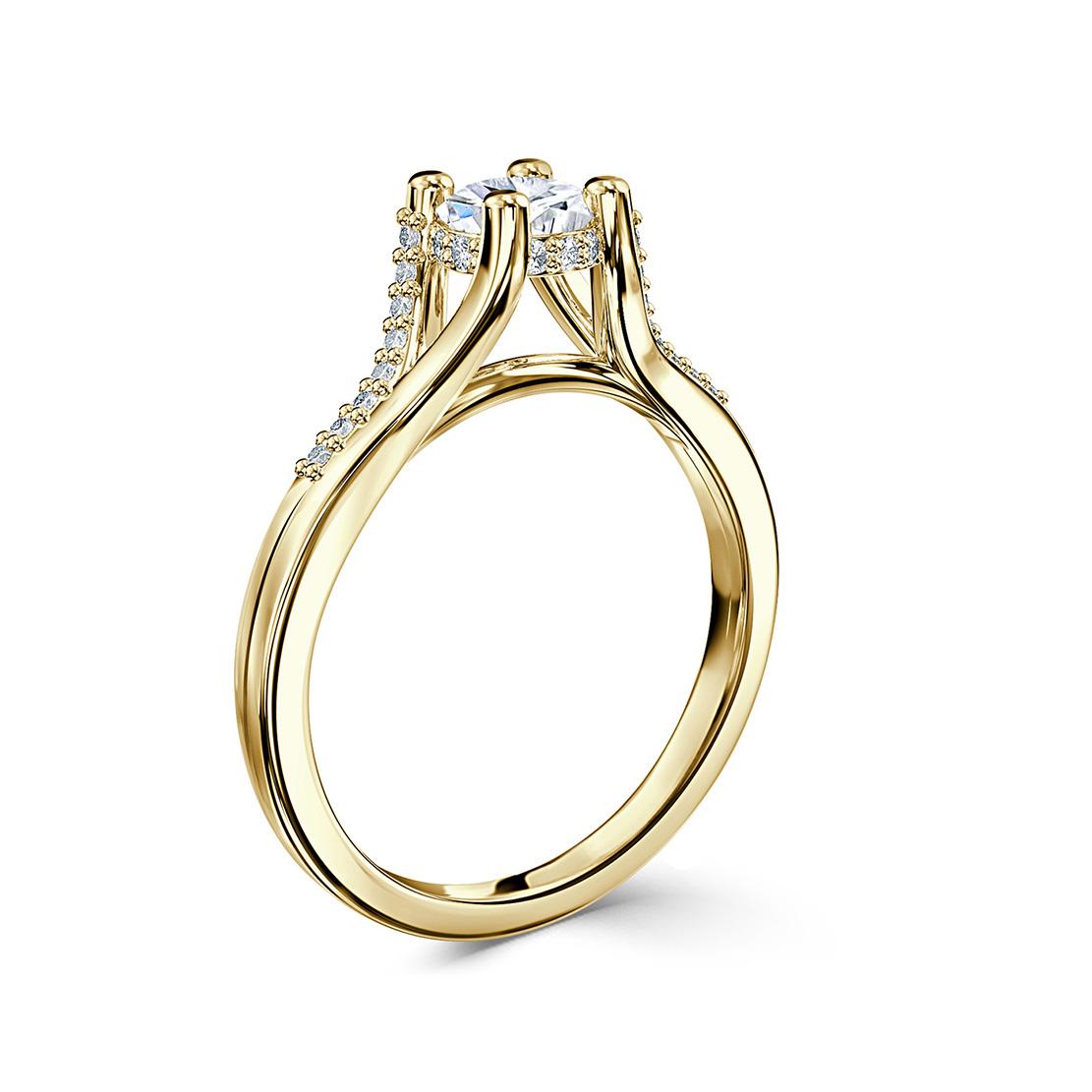 Diamantový zásnubný prsteň Marcella, žlté zlato