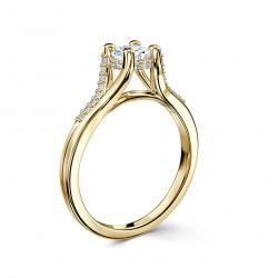 Diamantový zásnubný prsteň Marcella, žlté zlato