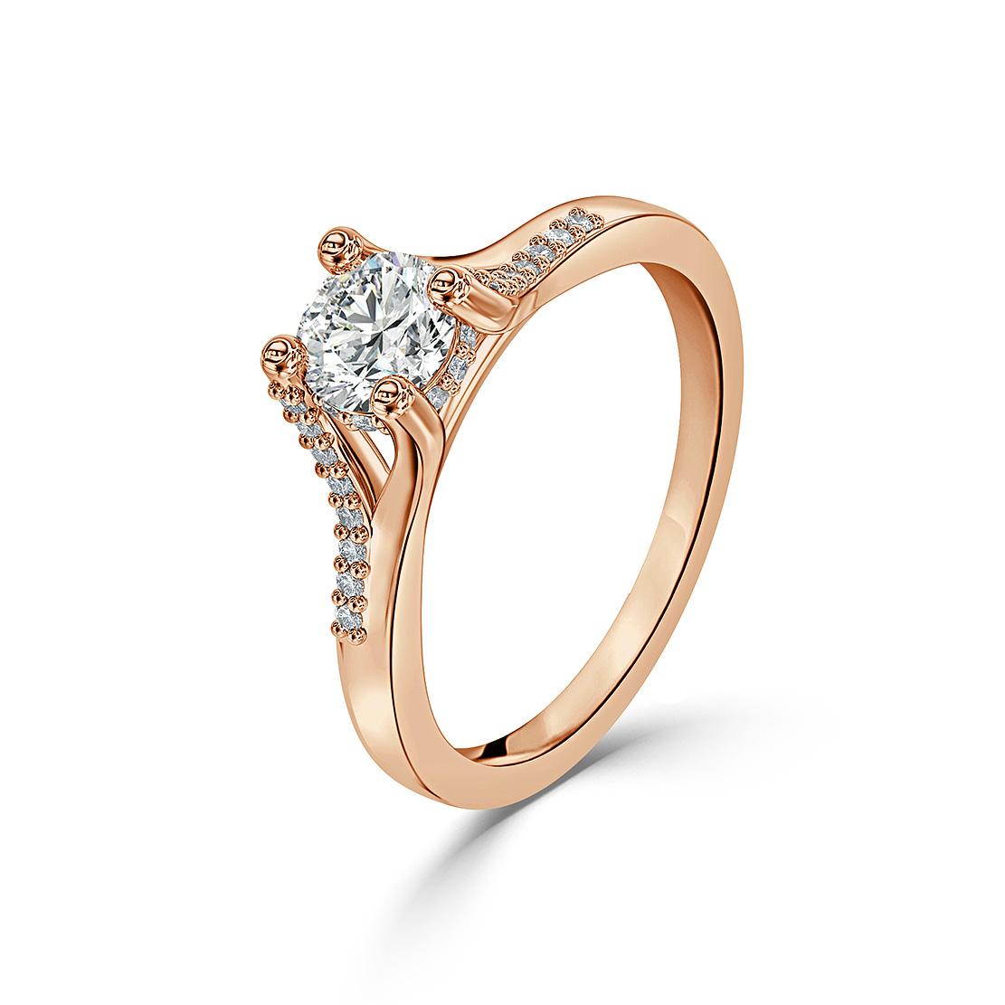 Diamantový zásnubný prsteň Marcella, ružové zlato
