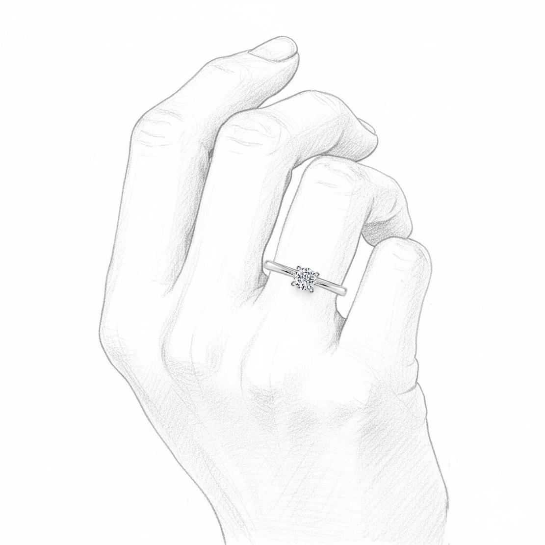 Diamantový zásnubní prsten Mary, bílé zlato