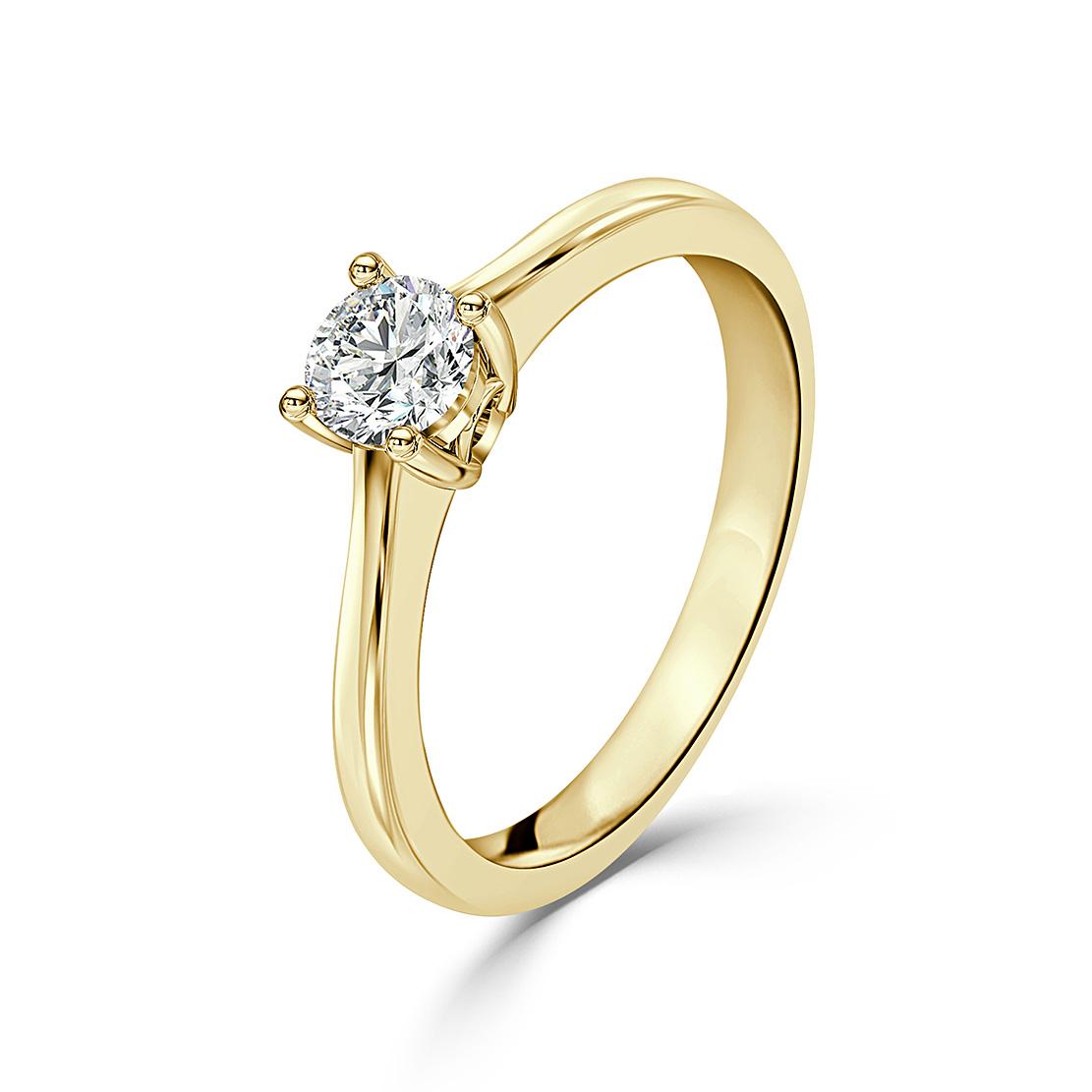 Diamantový zásnubný prsteň Mary, žlté zlato