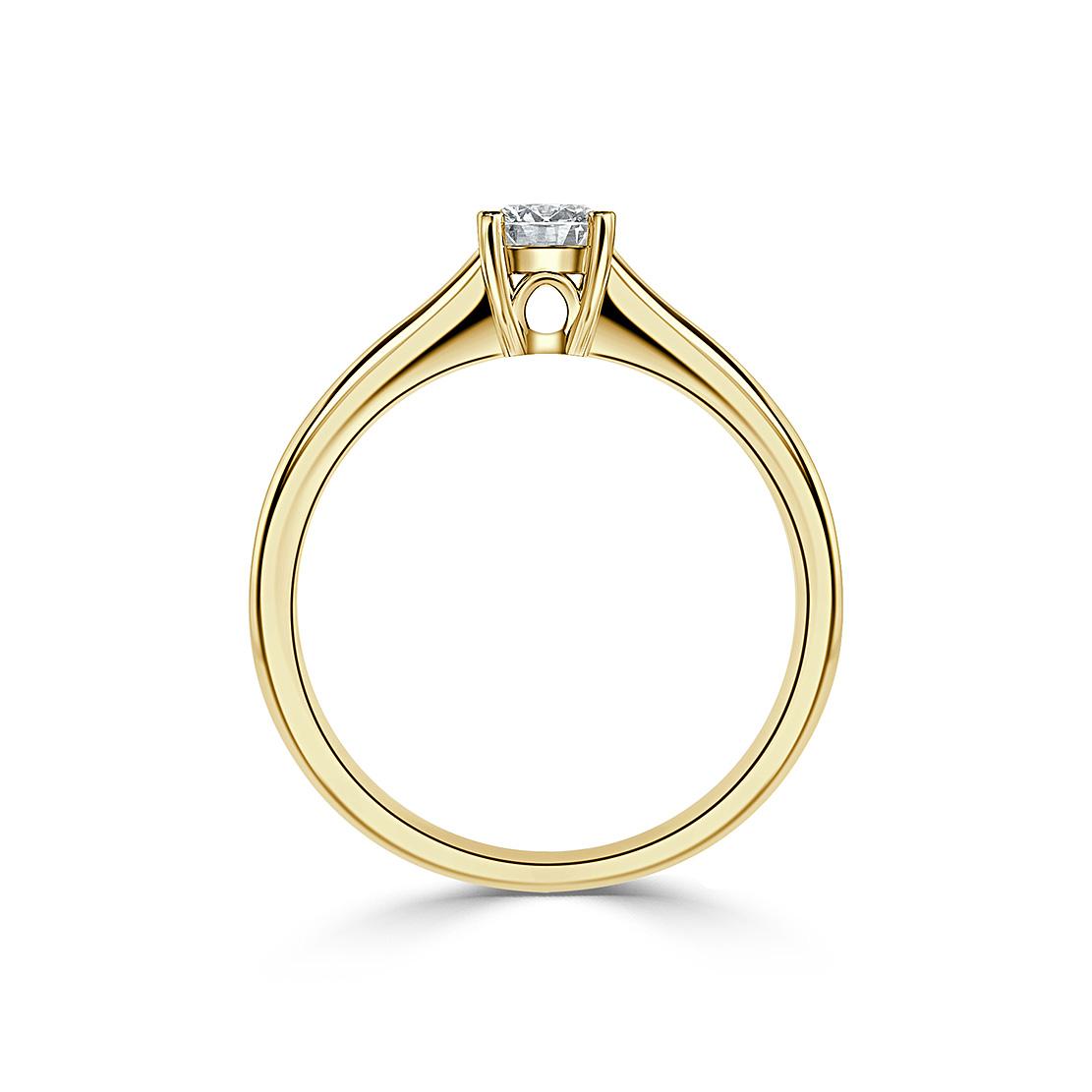 Diamantový zásnubný prsteň Mary, žlté zlato