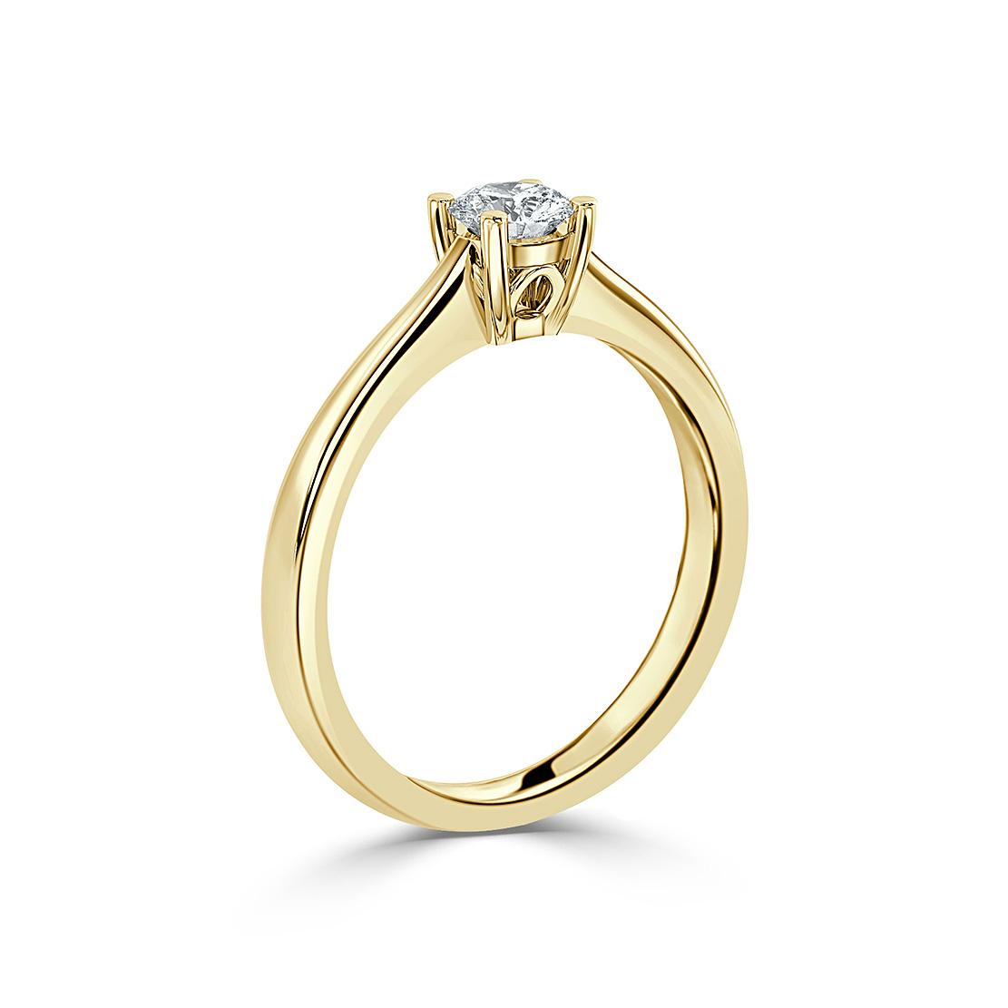 Diamantový zásnubný prsteň Mary, žlté zlato