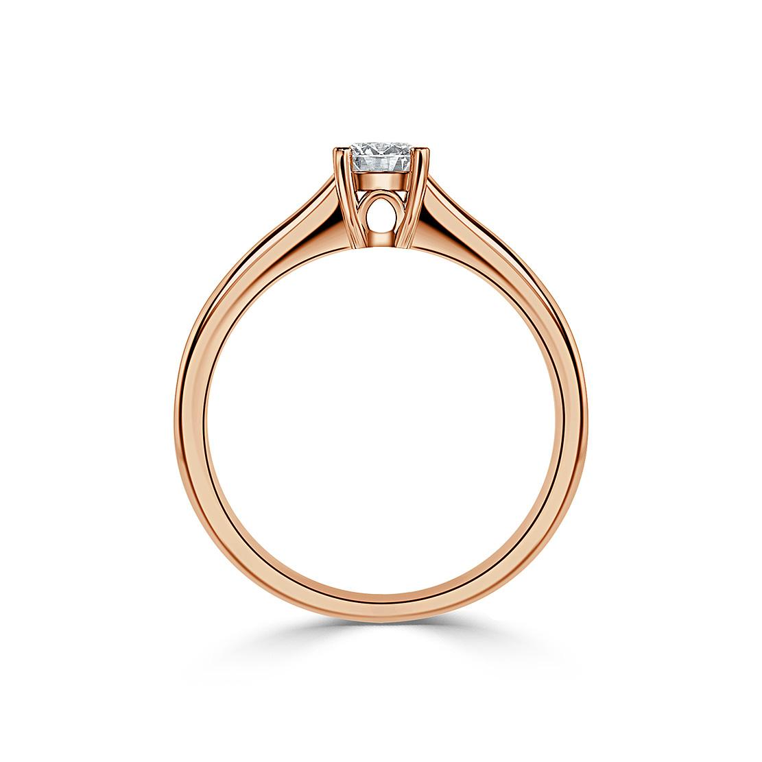 Diamantový zásnubný prsteň Mary, ružové zlato