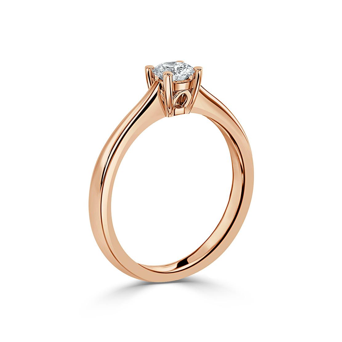 Diamantový zásnubný prsteň Mary, ružové zlato