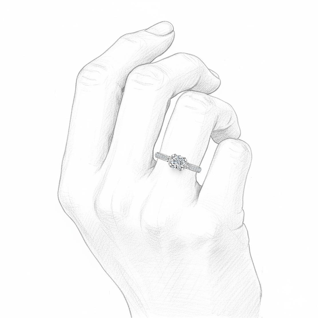 Diamantový zásnubní prsten Mia, bílé zlato