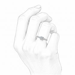 Diamantový zásnubní prsten Mia, bílé zlato