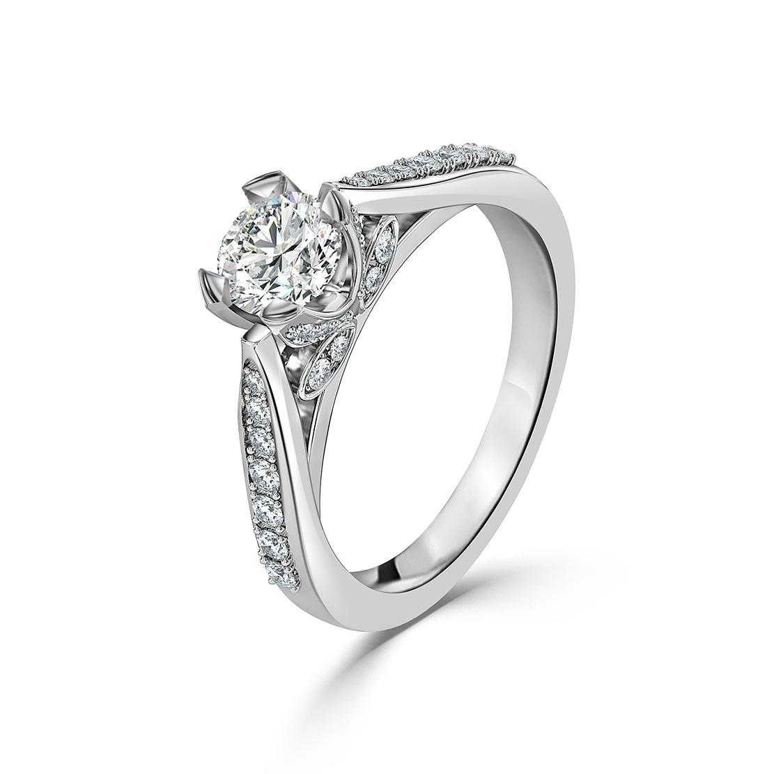 Diamantový zásnubní prsten Mia, bílé zlato