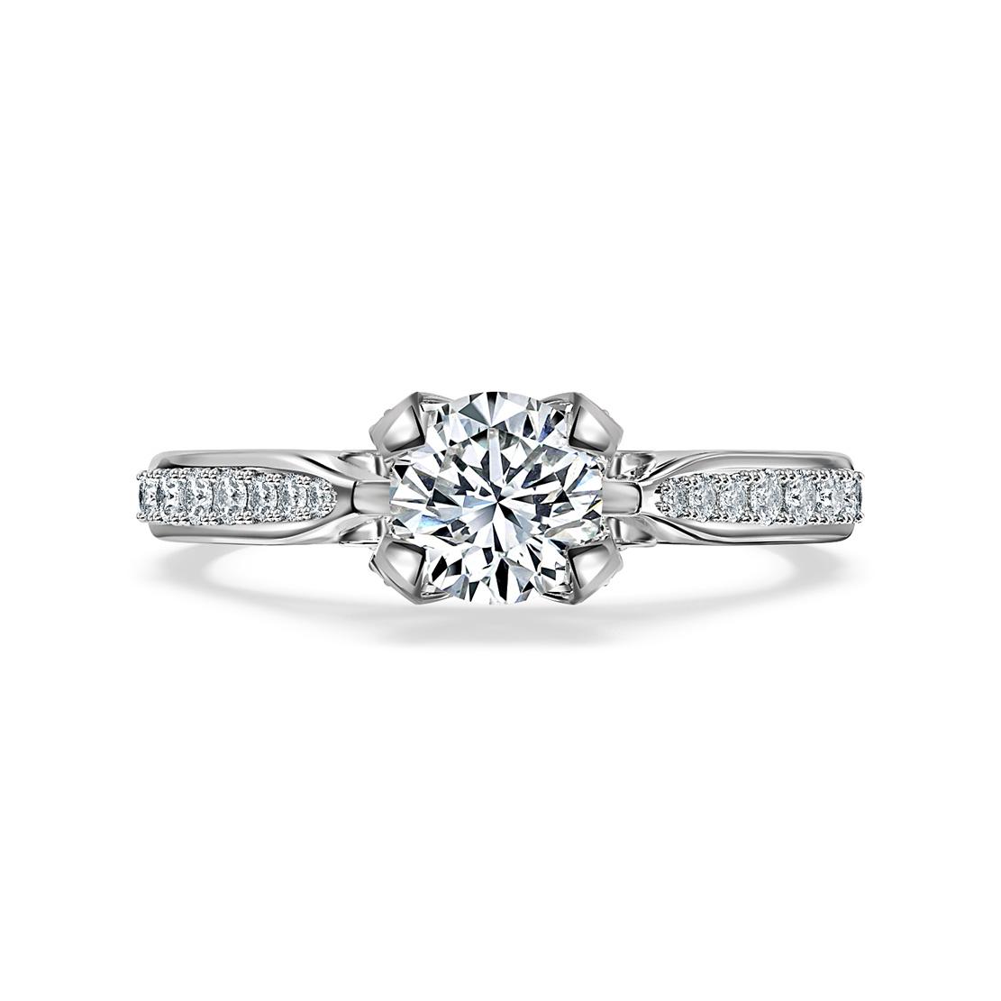 Diamantový zásnubní prsten Mia, bílé zlato