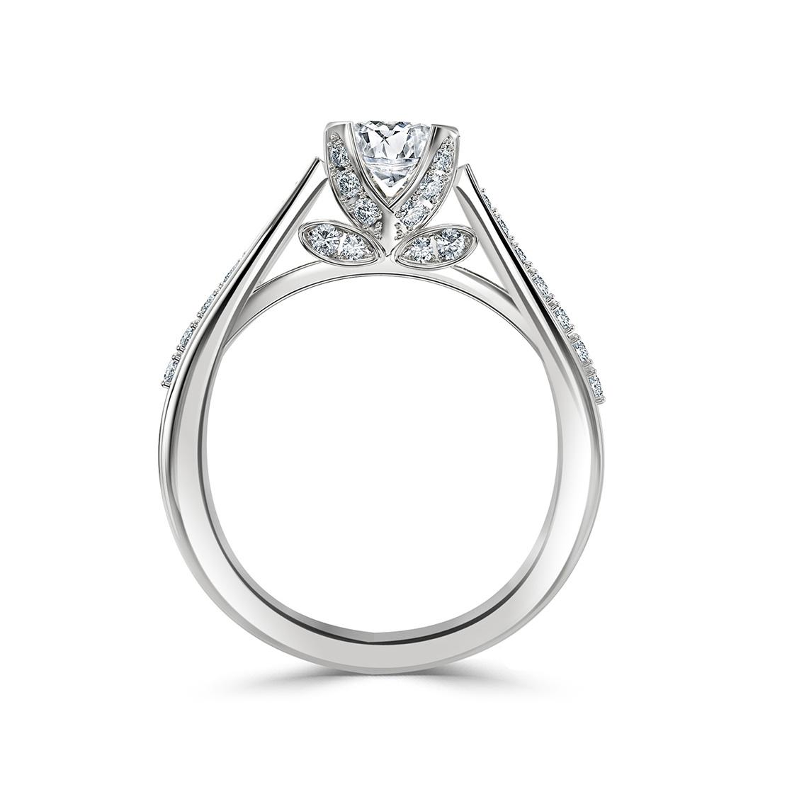 Diamantový zásnubní prsten Mia, bílé zlato