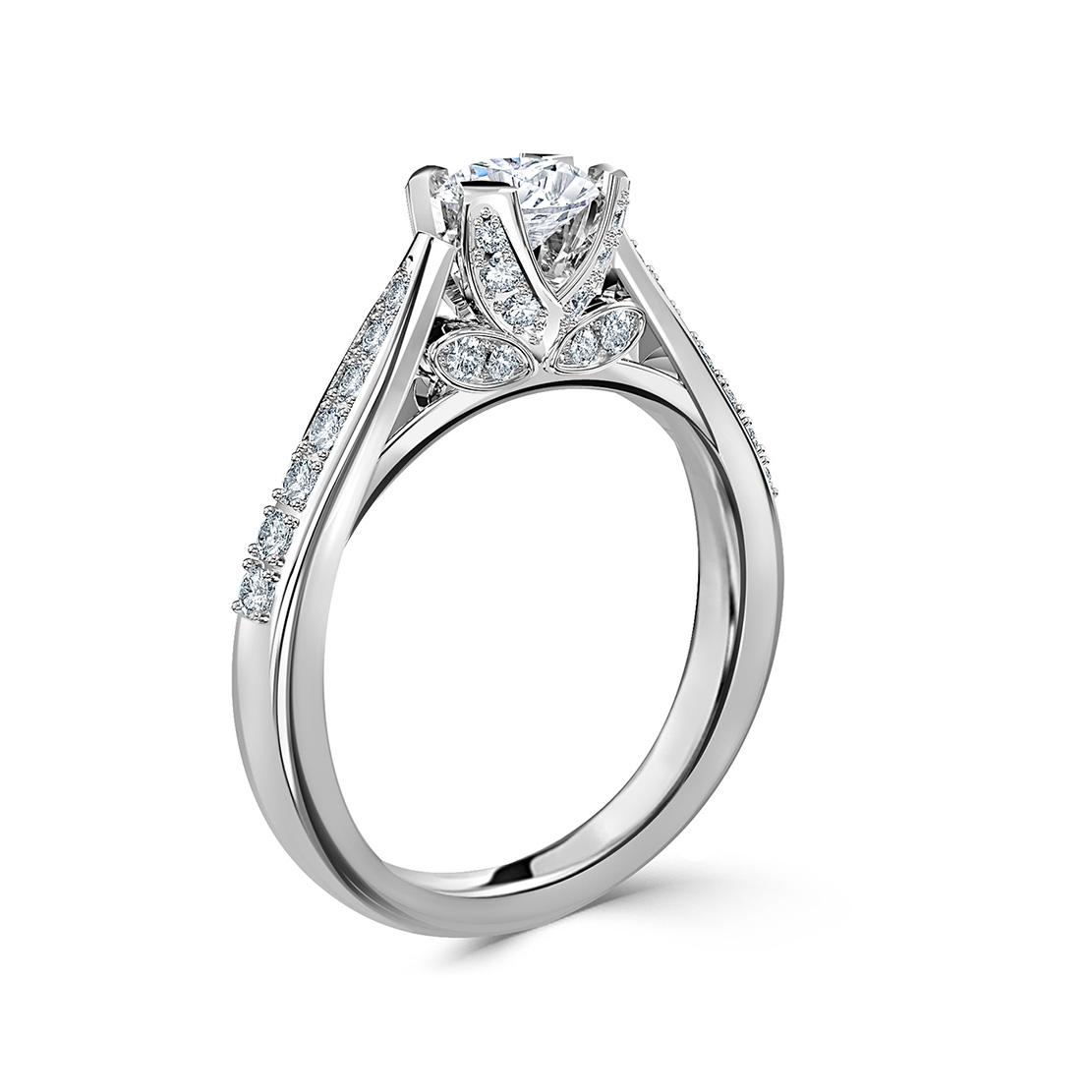 Diamantový zásnubní prsten Mia, bílé zlato