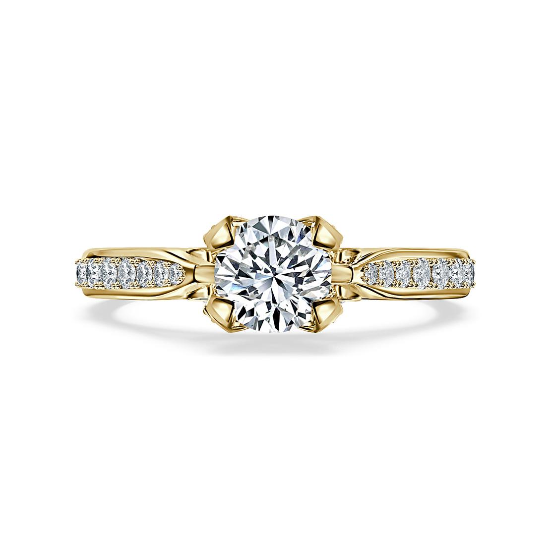 Diamantový zásnubný prsteň Mia, žlté zlato