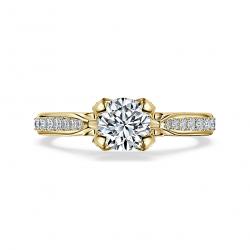 Diamantový zásnubný prsteň Mia, žlté zlato