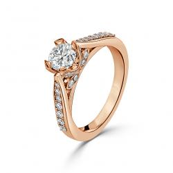 Diamantový zásnubný prsteň Mia, ružové zlato