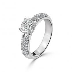 Diamantový zásnubný prsteň Nancy, biele zlato