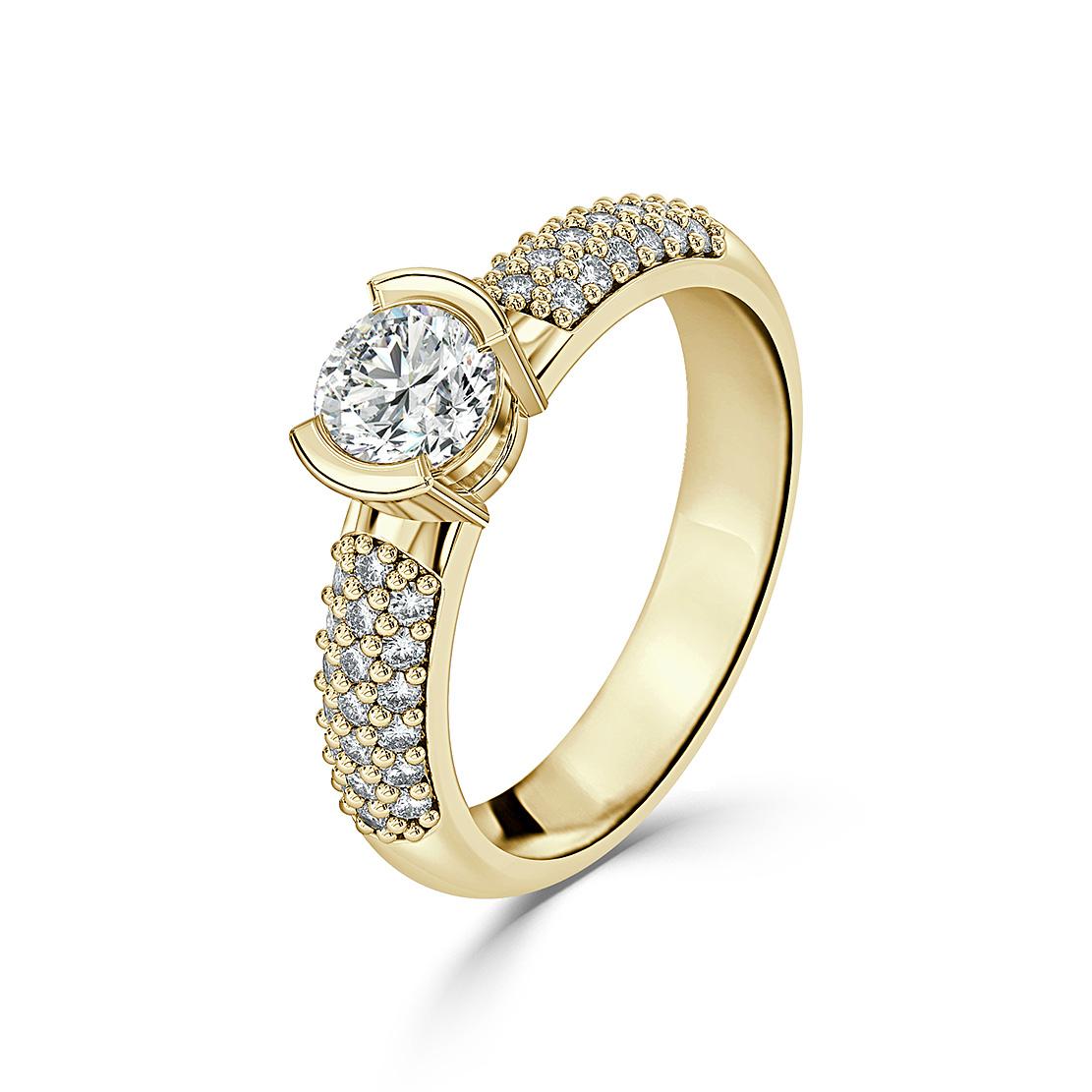 Diamantový zásnubný prsteň Nancy, žlté zlato