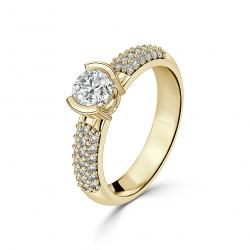 Diamantový zásnubný prsteň Nancy, žlté zlato