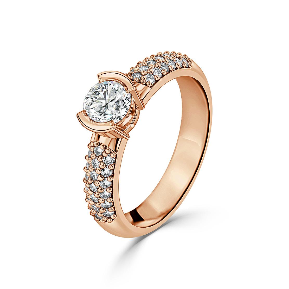 Diamantový zásnubný prsteň Nancy, ružové zlato