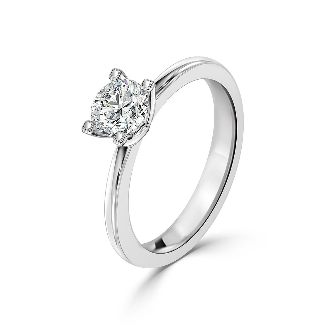 Diamantový zásnubný prsteň Romy, biele zlato
