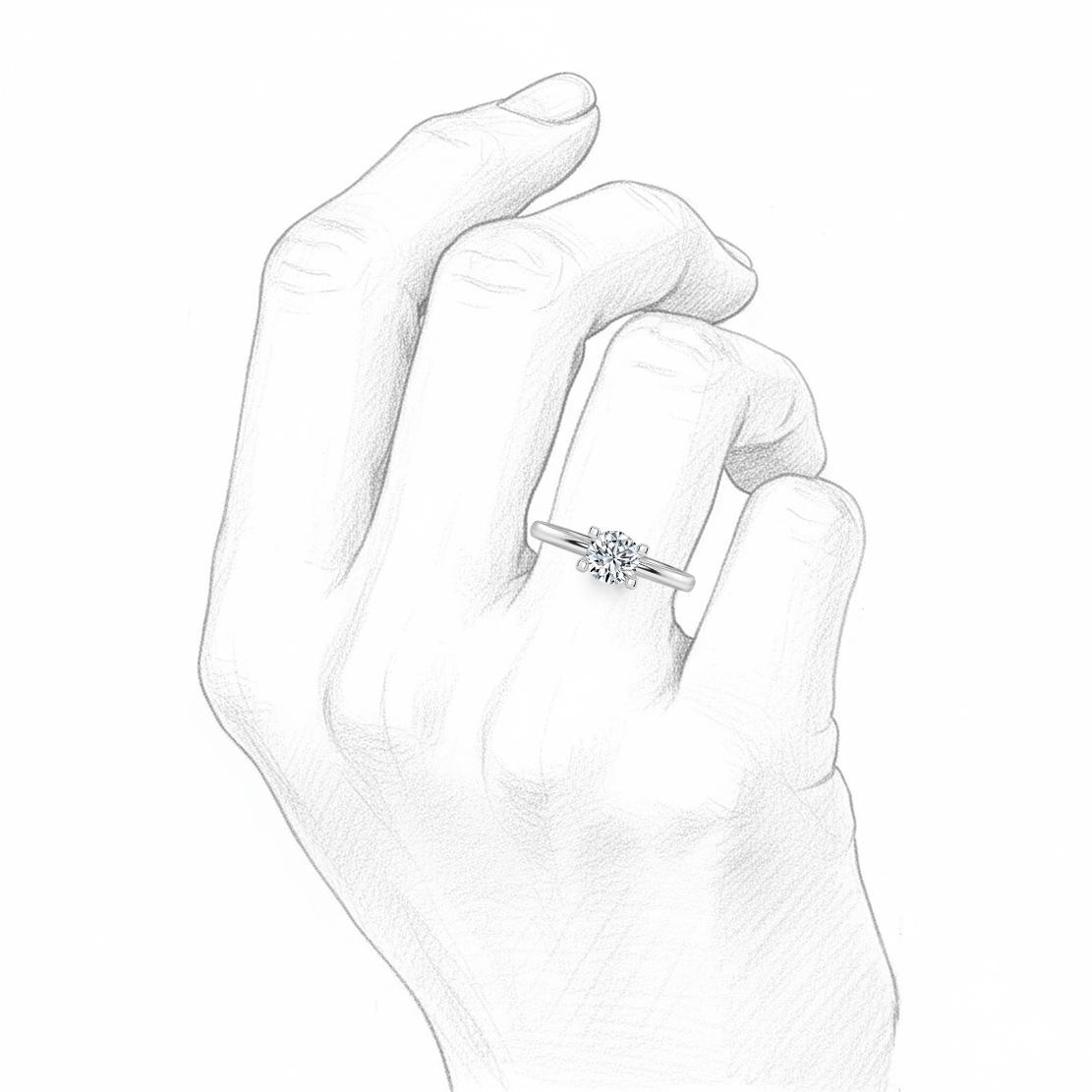 Diamantový zásnubný prsteň Romy, biele zlato