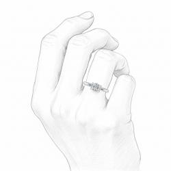 Diamantový zásnubný prsteň Romy, biele zlato