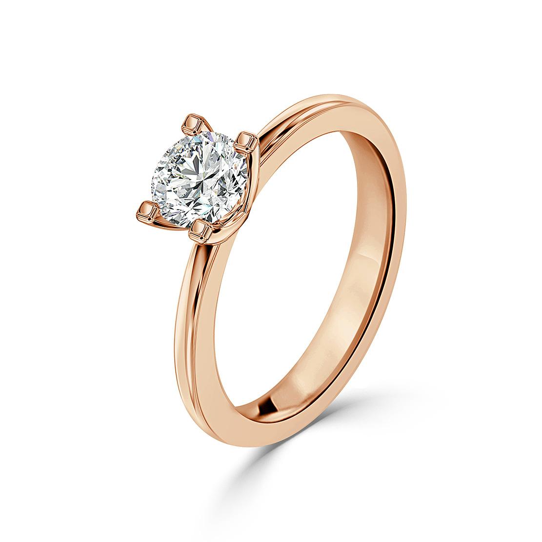 Diamantový zásnubný prsteň Romy, ružové zlato