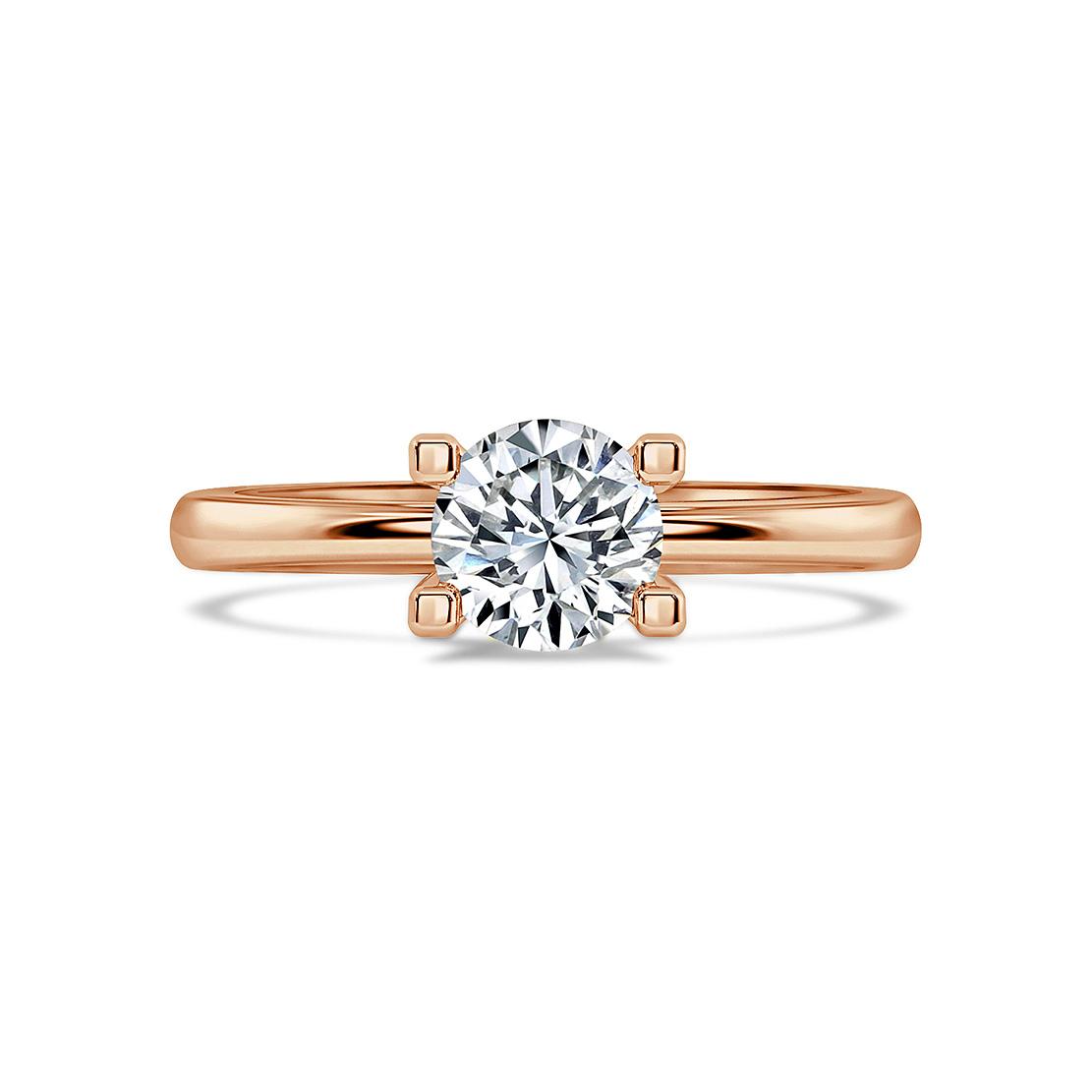 Diamantový zásnubný prsteň Romy, ružové zlato