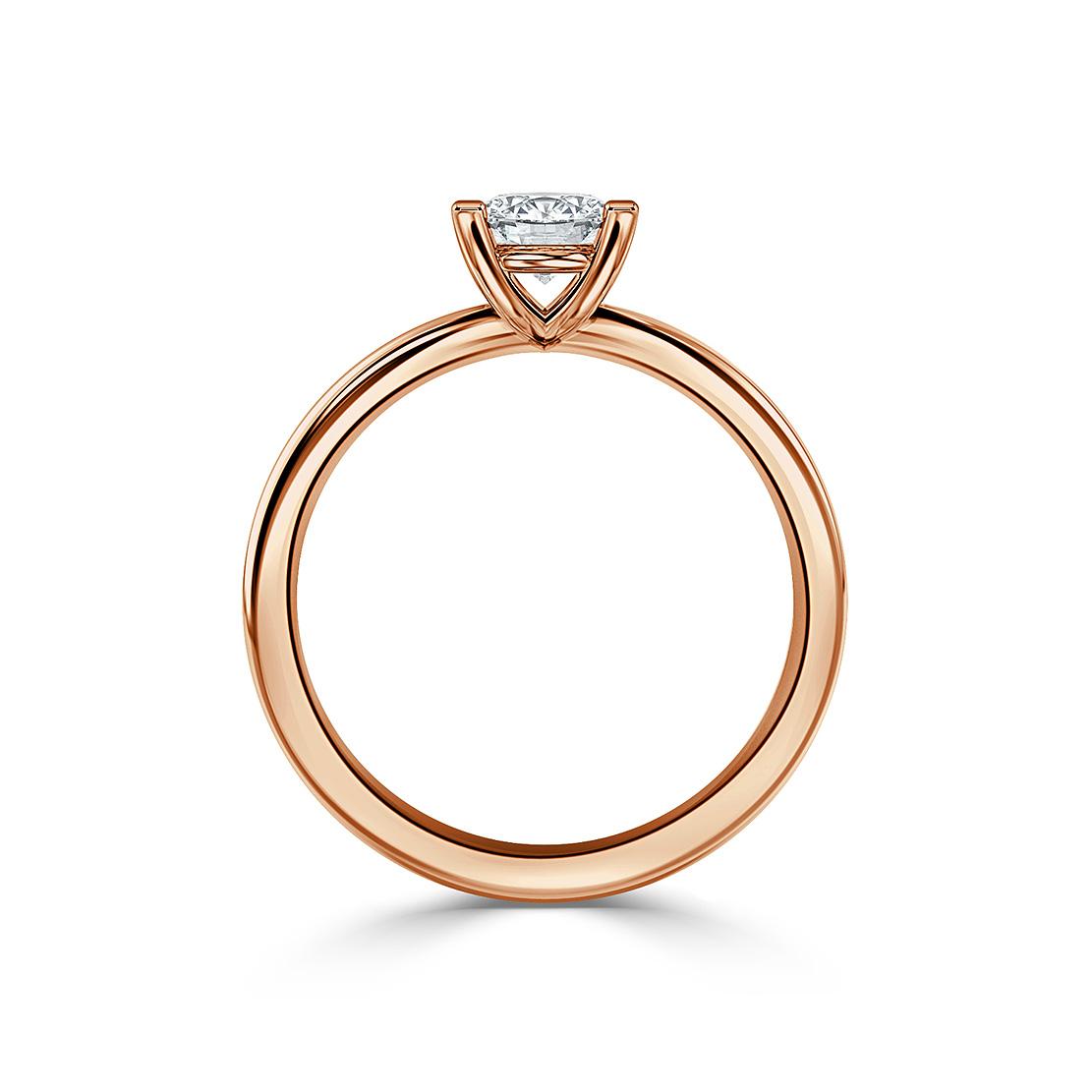 Diamantový zásnubný prsteň Romy, ružové zlato