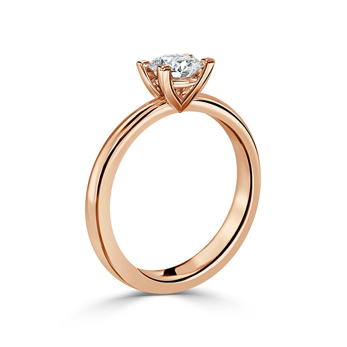 Diamantový zásnubný prsteň Romy, ružové zlato