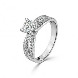 Diamantový zásnubný prsteň Shy, biele zlato
