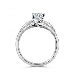 Diamantový zásnubný prsteň Shy, biele zlato