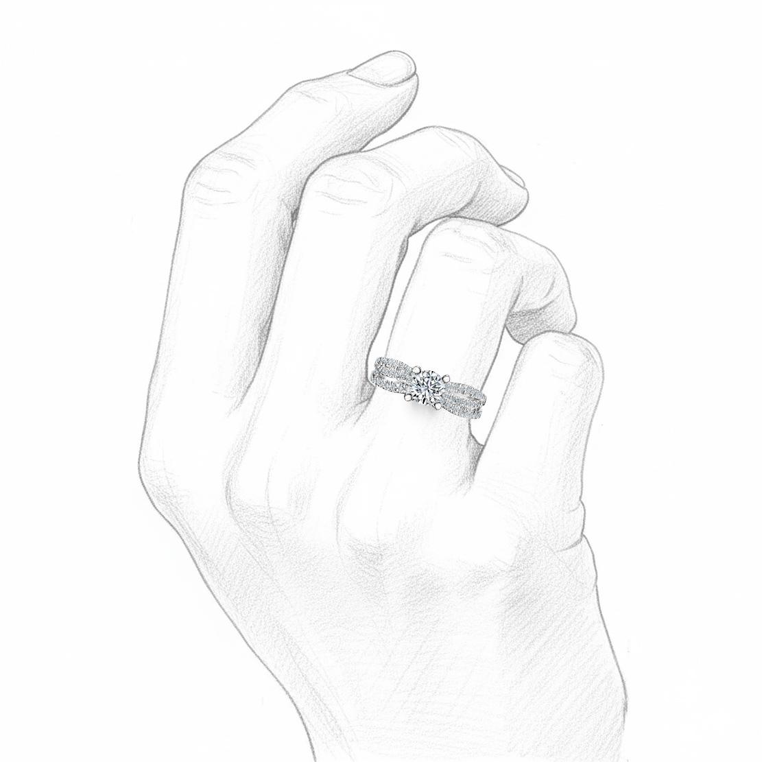 Diamantový zásnubný prsteň Shy, biele zlato