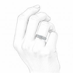 Diamantový zásnubný prsteň Shy, biele zlato