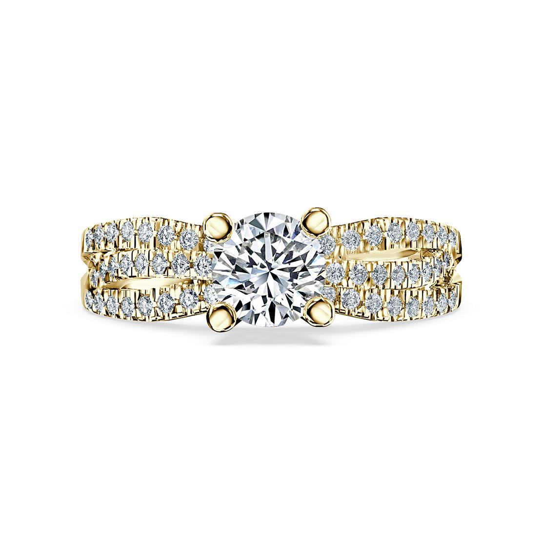 Diamantový zásnubný prsteň Shy, žlté zlato