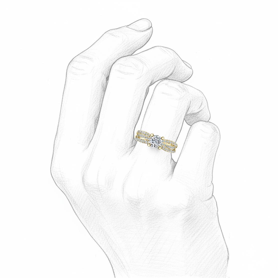 Diamantový zásnubný prsteň Shy, žlté zlato