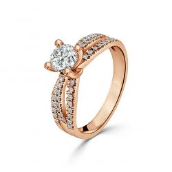 Diamantový zásnubný prsteň Shy, ružové zlato