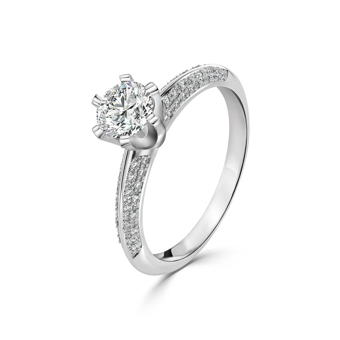 Diamantový zásnubní prsten Tilly, bílé zlato