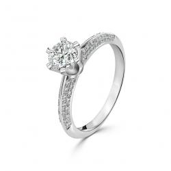 Diamantový zásnubní prsten Tilly, bílé zlato