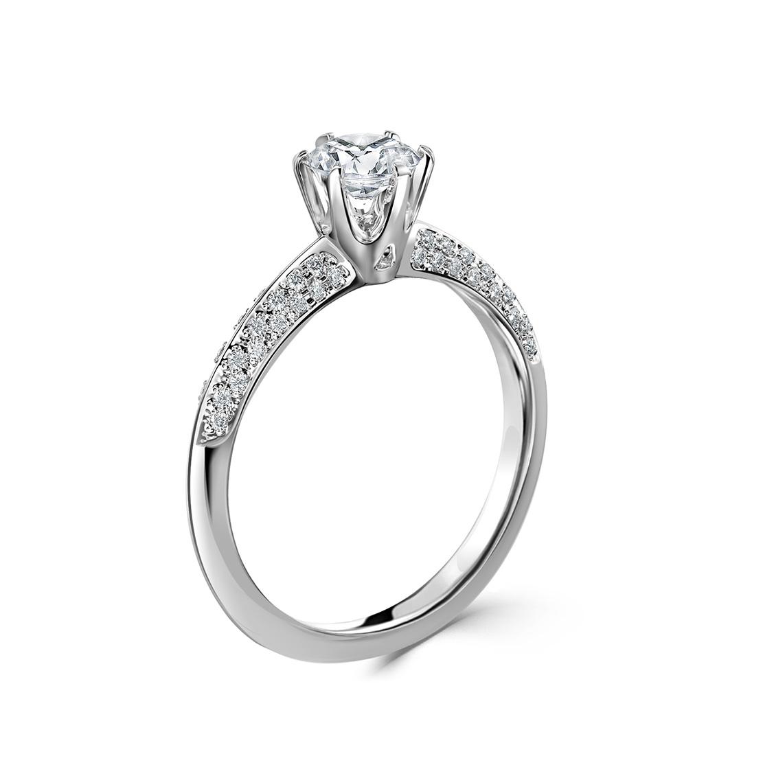 Diamantový zásnubní prsten Tilly, bílé zlato