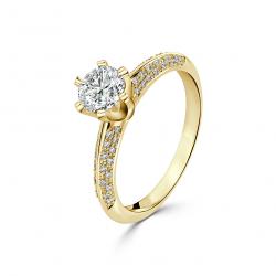 Diamantový zásnubní prsten Tilly, žluté zlato