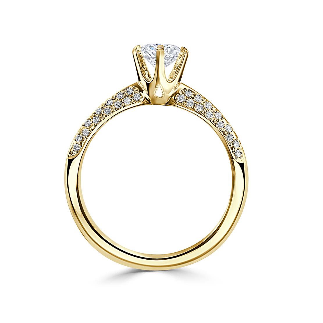 Diamantový zásnubní prsten Tilly, žluté zlato