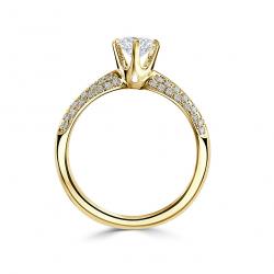 Diamantový zásnubní prsten Tilly, žluté zlato