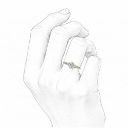 Diamantový zásnubní prsten Tilly, žluté zlato