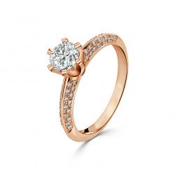 Diamantový zásnubný prsteň Tilly, ružové zlato