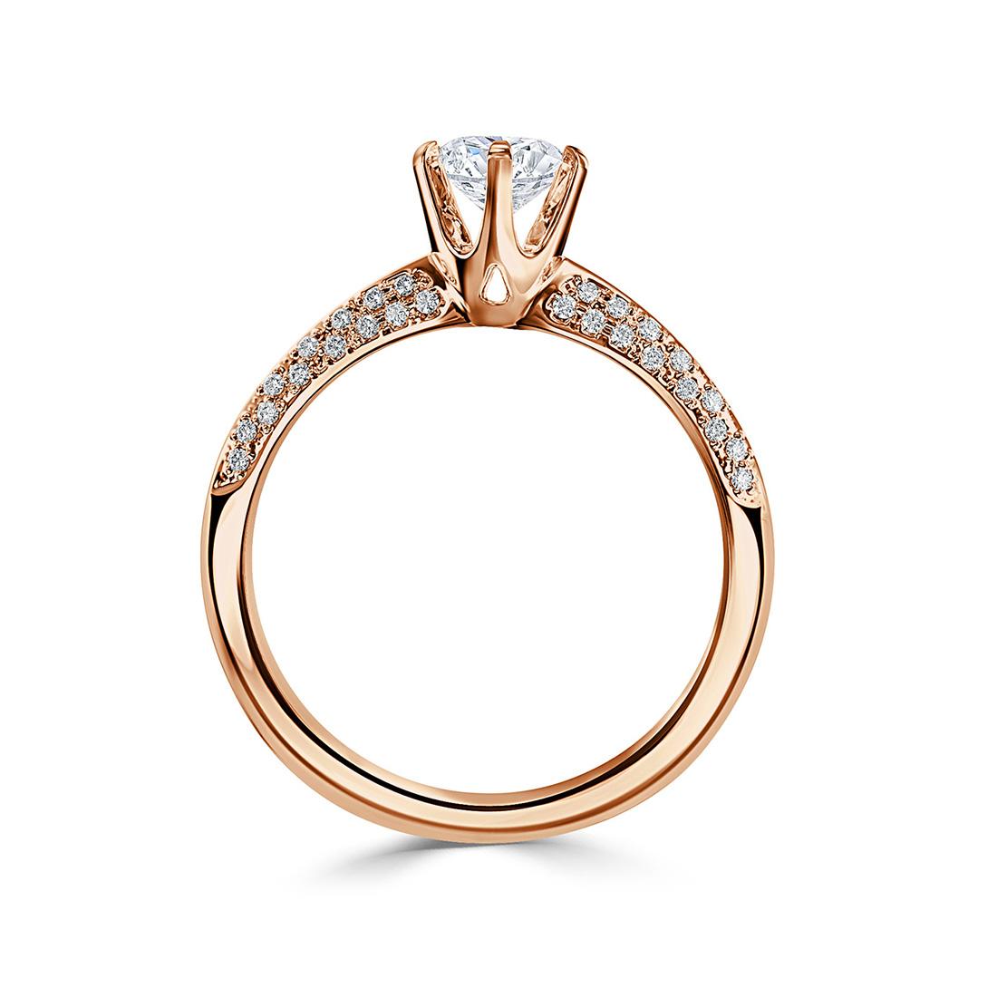 Diamantový zásnubný prsteň Tilly, ružové zlato