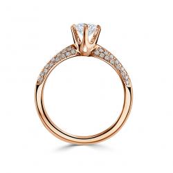 Diamantový zásnubný prsteň Tilly, ružové zlato