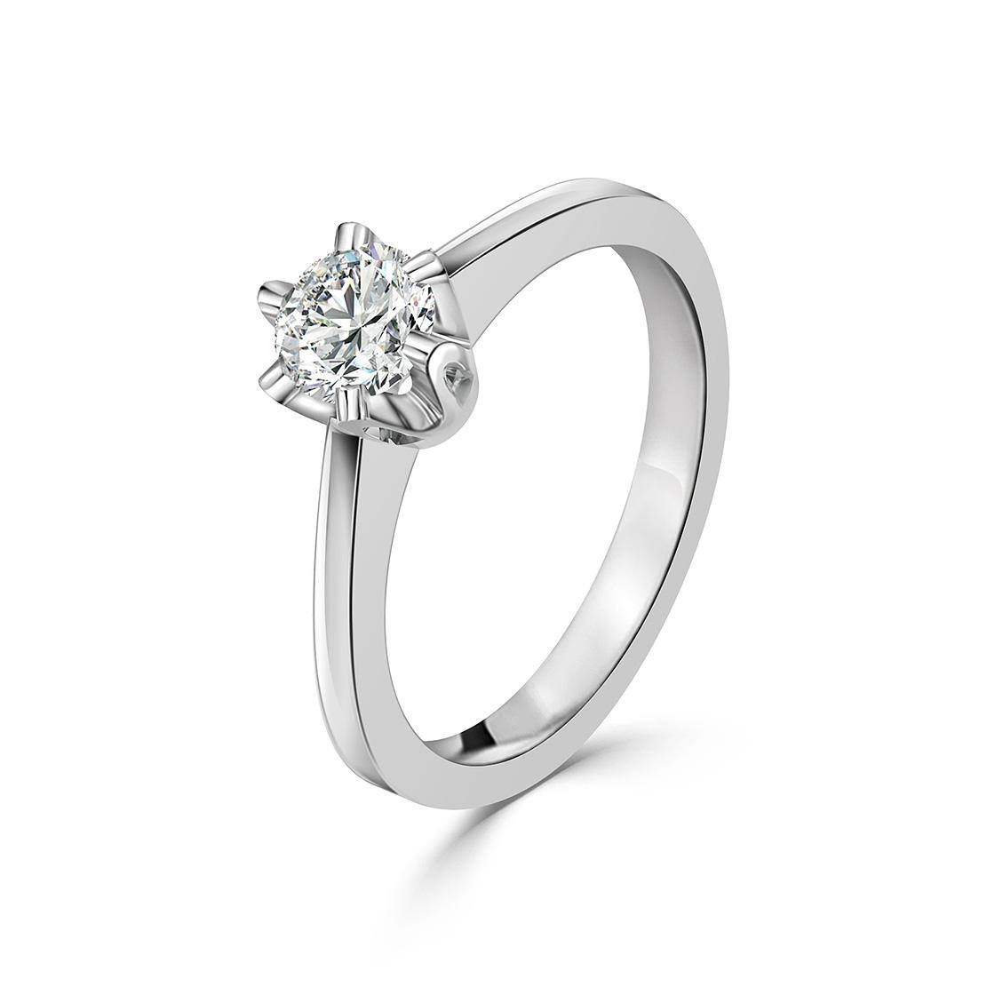 Diamantový zásnubný prsteň Tisha, biele zlato