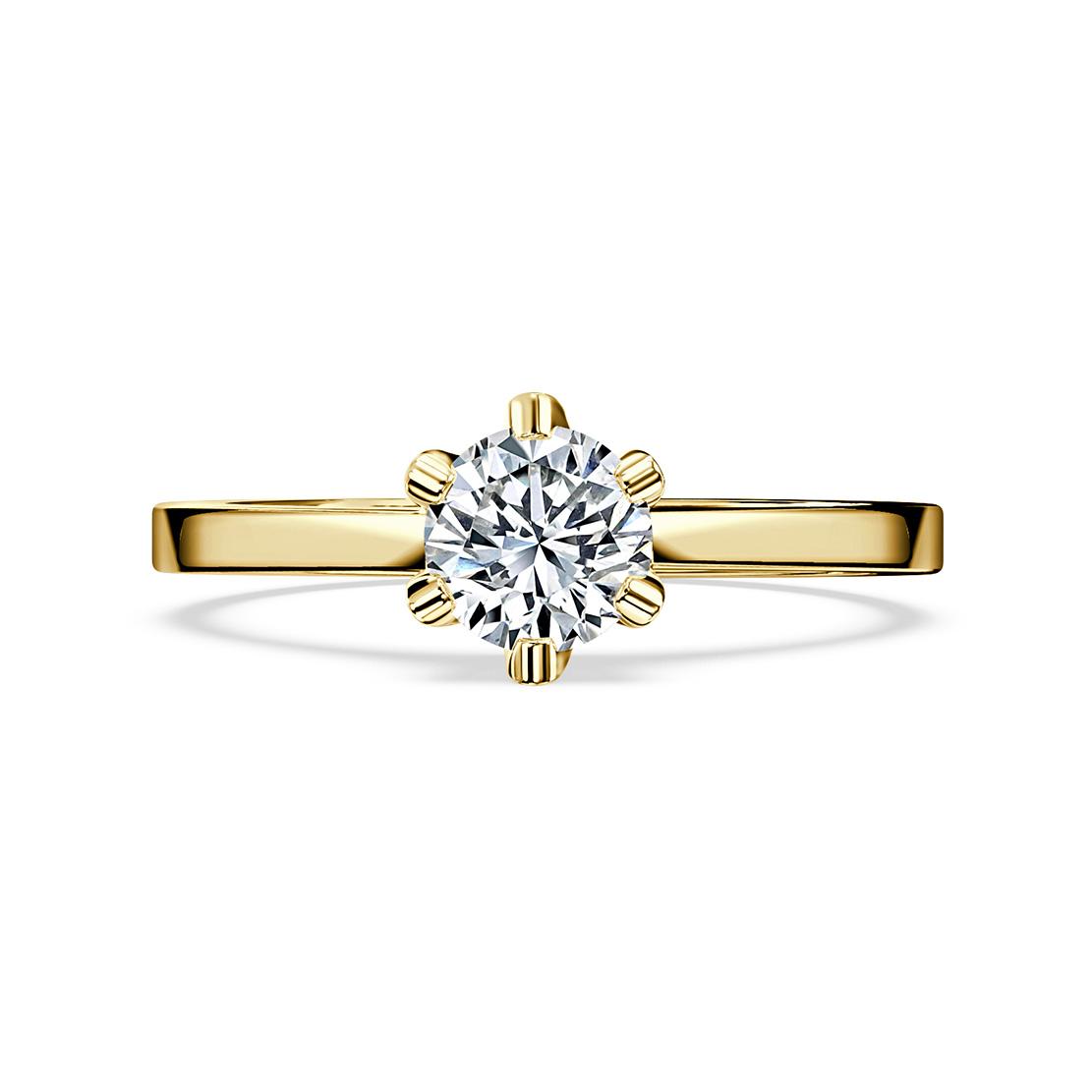 Diamantový zásnubný prsteň Tisha, žlté zlato