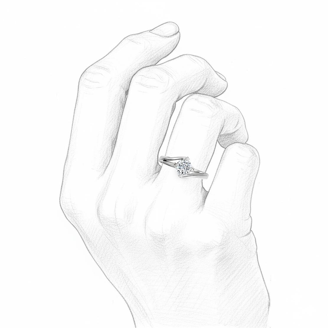 Diamantový zásnubný prsteň Victoria, biele zlato